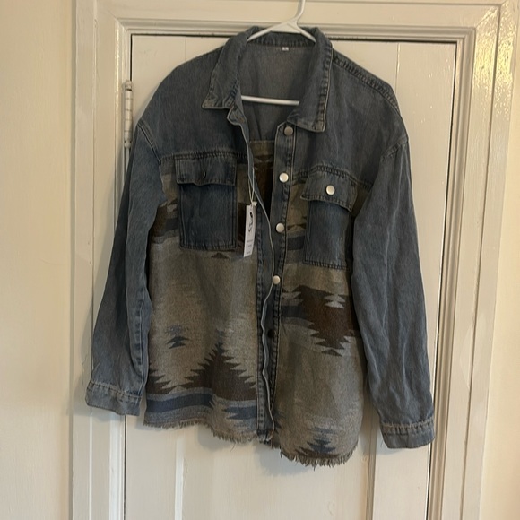 Western Jean Jacket. Never Worn. Tag Attached. Size Large - Picture 1 of 2